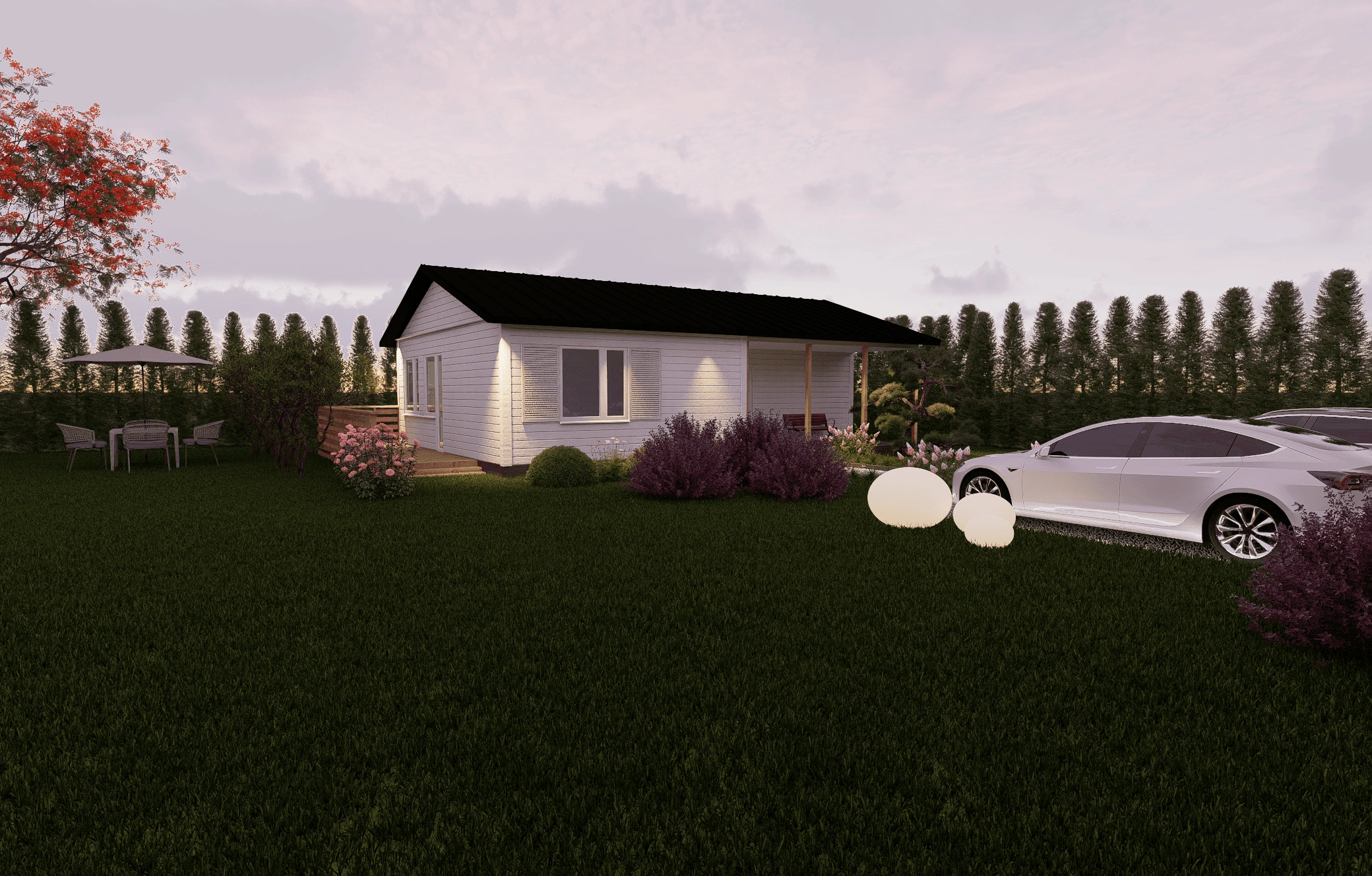 Exterior 3D modeling before and after visualization